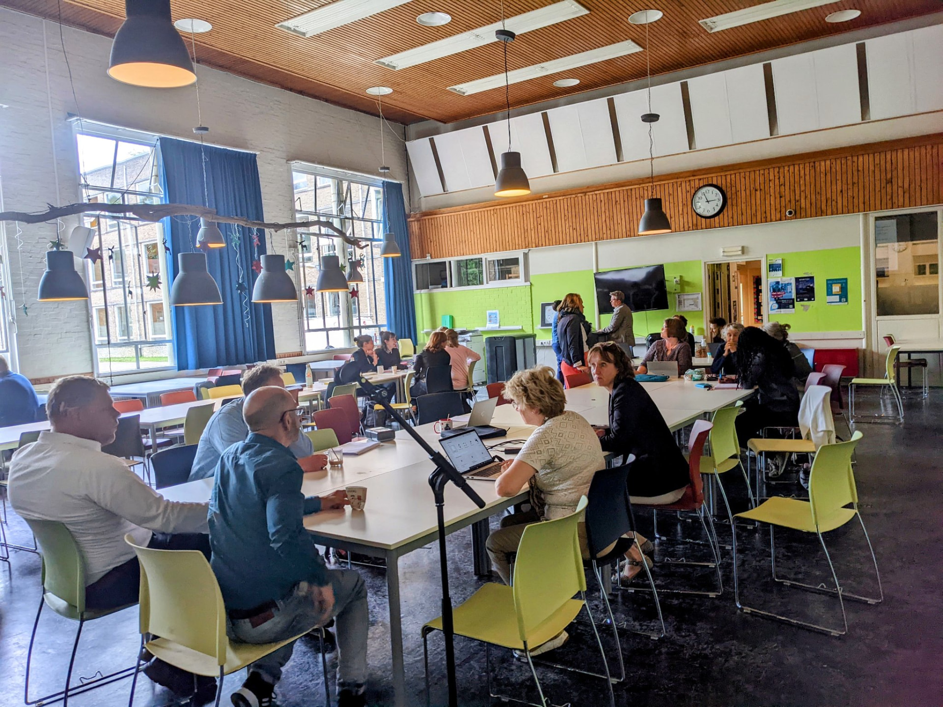 Teachers working together in groups during a workshop at the International School Groningen